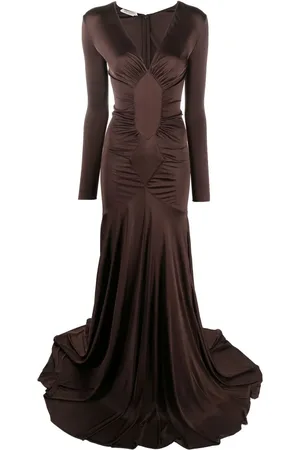 Saint Laurent Ruched-detail gown