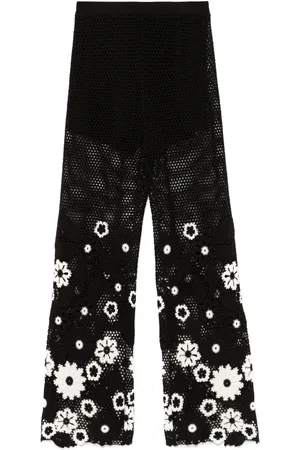 Maje Floral-embroidery trousers