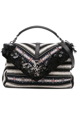 Saint Laurent 2017 Large Chevron Berber Monogram College satchel