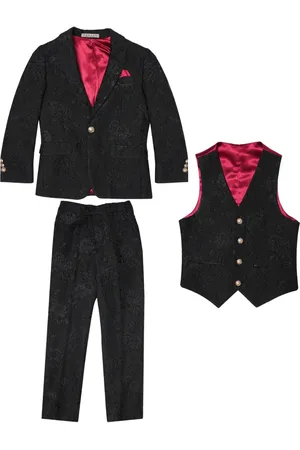 Romano Patterned-jacquard suit (set of three)