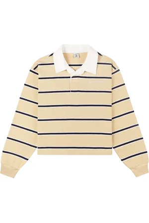 Sporty & Rich Serif logo-embroidered cropped polo shirt