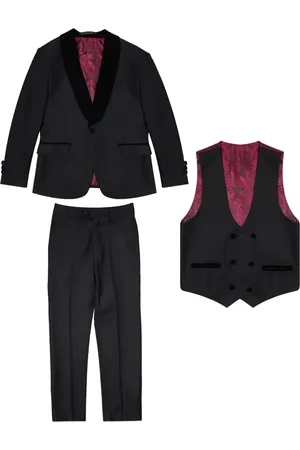 Romano Velvet-trim suit (set of three)