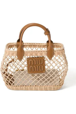 Miu Miu Logo-appliqué interwoven tote bag