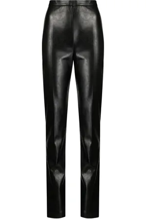 ANOUKI Faux-leather split-cuff trousers