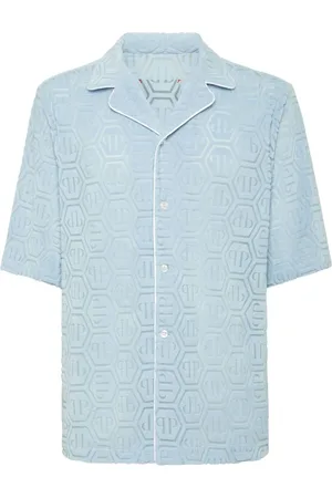 Philipp Plein Jacquard-monogram bowling shirt