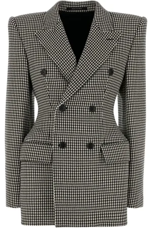 Balenciaga Hourglass houndstooth double-breasted blazer
