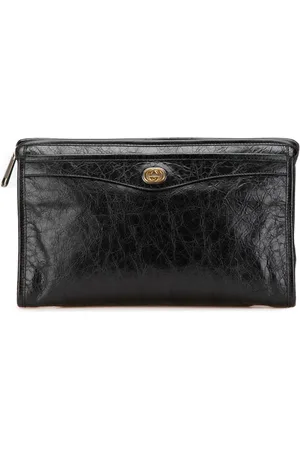 Gucci 2000-2015 Crinkled Calfskin Interlocking G Morpheus clutch bag