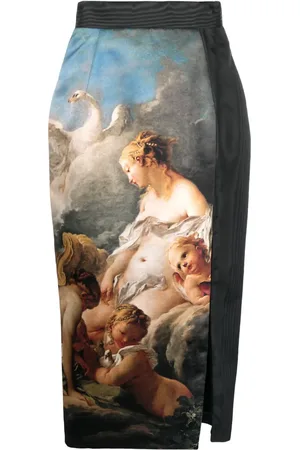 Roberto Cavalli Graphic-print mid-length pencil skirt