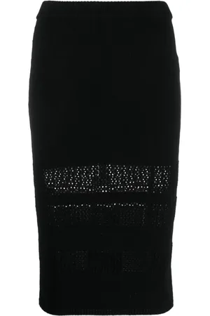 Patrizia Pepe Mesh midi pencil skirt