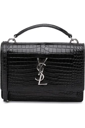 Saint Laurent 2013 Crocodile Embossed Monogram Sunset Top Handle Chain Wallet satchel