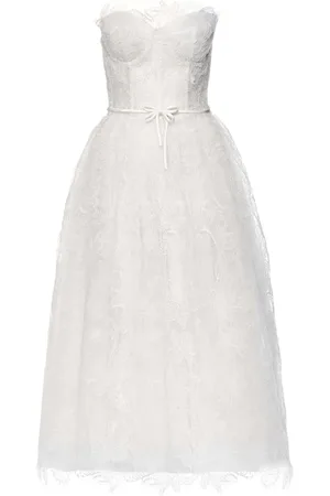 Ana Radu Lace-pattern strapless dress