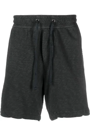 James Perse Mélange-effect cotton track shorts