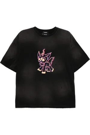 We11 Done Peaches flame logo print T-shirt