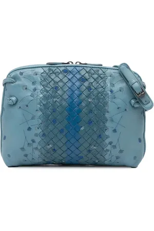 Bottega Veneta 2012-2024 Medium Nappa Intrecciato Floral Embroidered Pillow crossbody bag