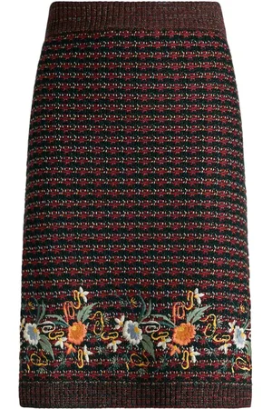 Etro Bouclé embroidered skirt