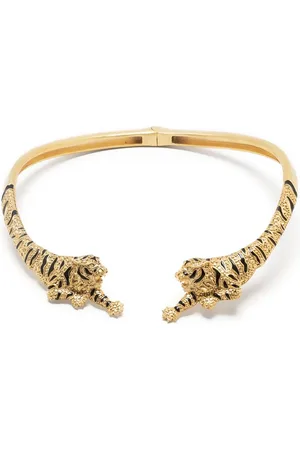 Roberto Cavalli Tiger-pendant choker necklace
