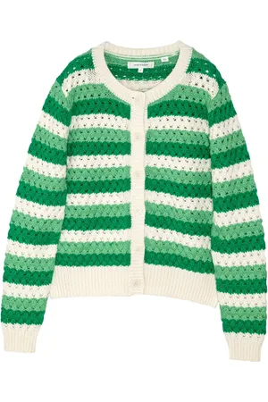 Chinti & Parker Striped crochet cotton cardigan