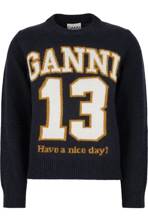 Ganni Logo-jacquard jumper