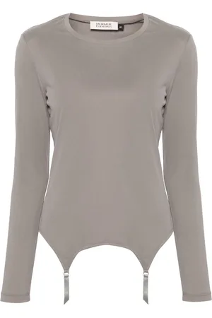 MURMUR Garter long-sleeve ribbed top