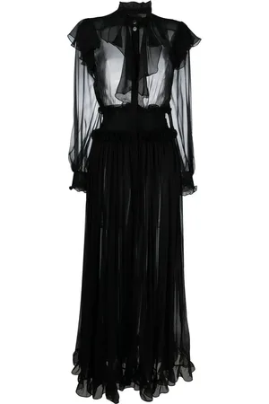 Roberto Cavalli Ruffled silk organza maxi dress
