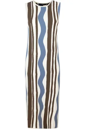 Max Mara Wave-pattern midi dress