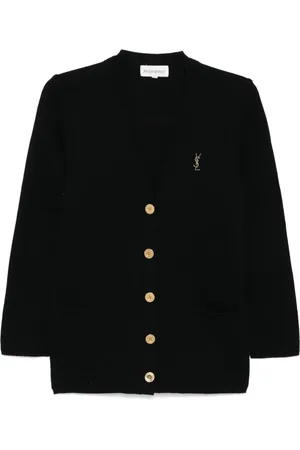 Saint Laurent 1990-2000s logo-embroidered cardigan