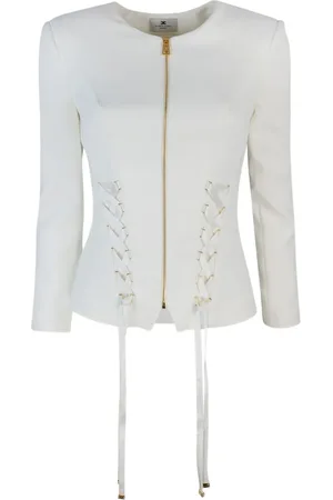 Elisabetta Franchi Criss-cross straps fitted jacket