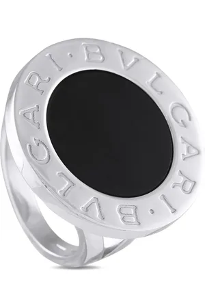 Bvlgari 18K white gold Twisted onyx ring