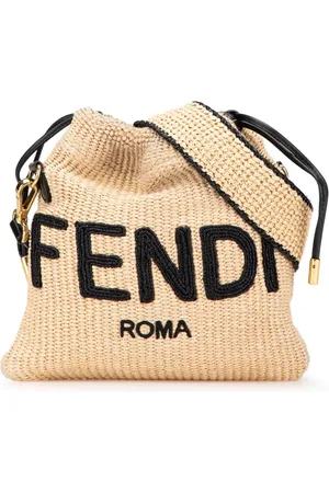 Fendi 2010-2024 Raffia Logo Drawstring crossbody bag