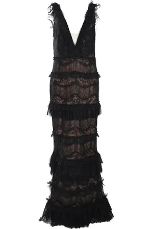 Marchesa Notte Chantilly lace gown dress