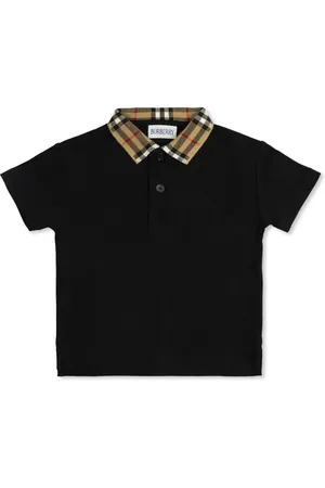 Burberry Check collar cotton polo shirt