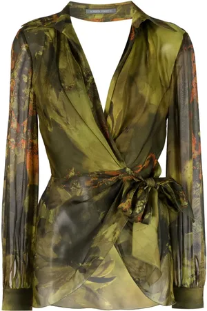 Alberta Ferretti Wrap-detailed blouse