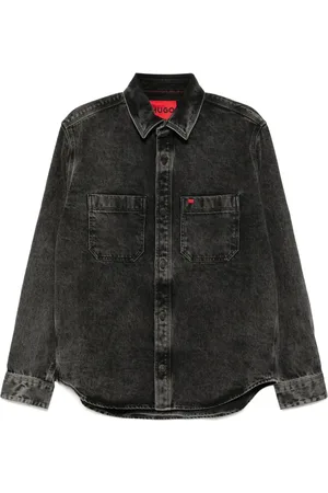 HUGO BOSS Patch Pockets Oversized Denim shirt