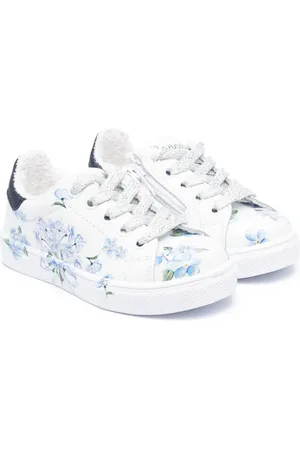 MONNALISA Floral-print lace-up sneakers