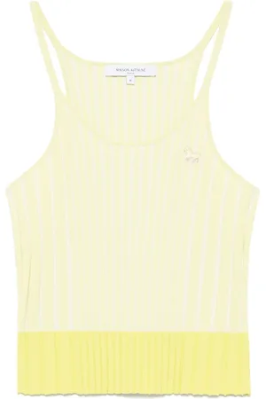 Maison Kitsuné Baby fox-patch ribbed tank top