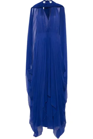 Alberta Ferretti Cape-insert maxi dress