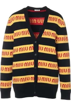Miu Miu 2020 logo-intarsia cardigan