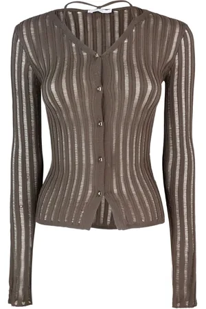 Patrizia Pepe Ribbed button-up cardigan