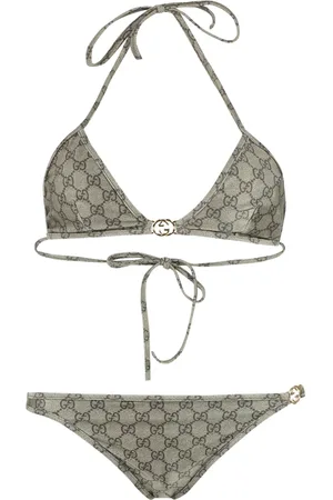 Gucci GG Supreme-print triangle bikini