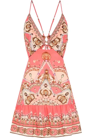 Camilla Graphic-print silk minidress