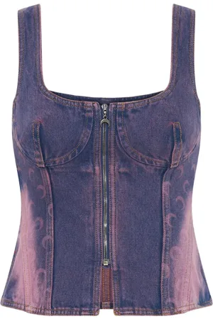 Marine Serre Moon Laser denim top