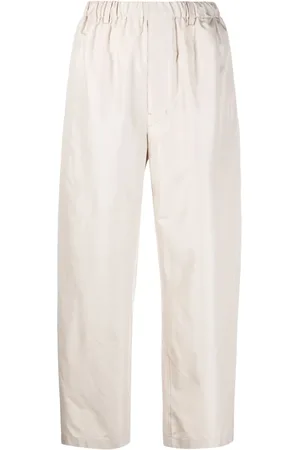 LEMAIRE Ruched silk straight-leg trousers