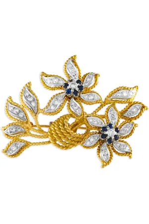 LB Exclusive 18K yellow Floral diamond brooch