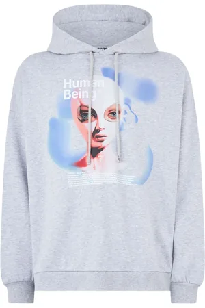 GCDS Graphic-print cotton hoodie