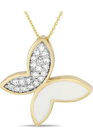 LB Exclusive 14kt gold diamond pendant necklace