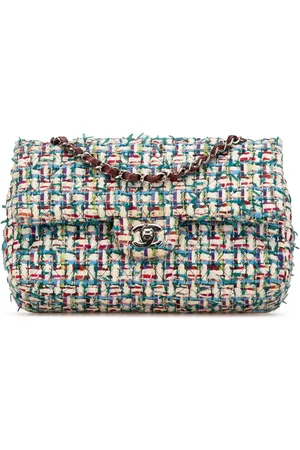 CHANEL 2015-2016 Medium Classic Multicolor Tweed Double Flap shoulder bag