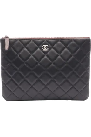 CHANEL 2012 Small CC Quilted Lambskin Classic Zipped clutch bag