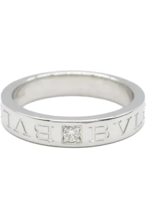 Bvlgari 2010s 18K white gold Double 1P diamond ring