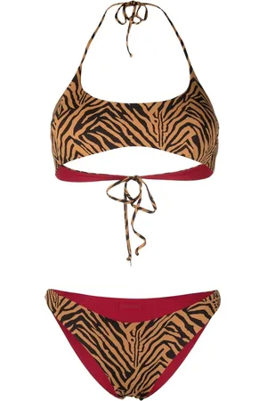 FISICO Animal-print bandeau bikini