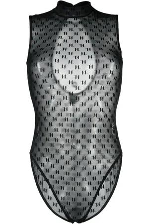 Karl Lagerfeld Monogram sheer bodysuit